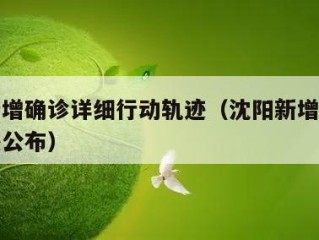 沈阳新增确诊详细行动轨迹（沈阳新增确诊行动轨迹公布）